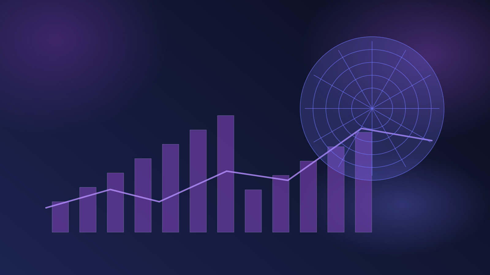 Cena editorial financeira com sinais de risco e rede de decisões